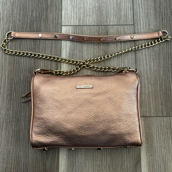 REBECCA MINKOFF ROSE GOLD 3 Zip crossbody purse, gold hardware - Picture 1 of 14